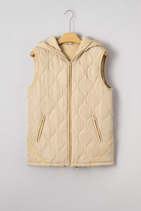 Casual Solid Quilted Padded Fleece Lined Vest