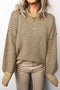 Geometric Print Drop Shoulder Round Neck Long Sleeve Sweater