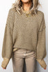 Geometric Print Drop Shoulder Round Neck Long Sleeve Sweater