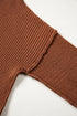 Modern Ribbed Knit Stand Neck Long Sleeve Sweater