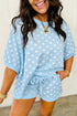 Oversized Polka Dot Print Drawstring Short Set