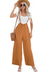 Casual High Rise Wide Leg Suspender Pants