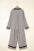 Leopard Print Bow Knot Patchwork Long Sleeve Lounge Set