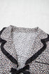 Leopard Print Bow Knot Patchwork Long Sleeve Lounge Set
