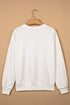 Applique Slogan Round Neck Long Sleeve Sweatshirt