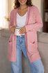 Open Front Soft Fuzzy Ribbed Sweater Cardigan