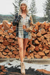 Plaid Button Up Long Sleeve Shift Silhouette Shacket