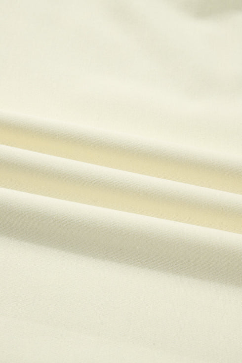 Ribbed Patchwork Trim Sporty V Neck Two Piece Set