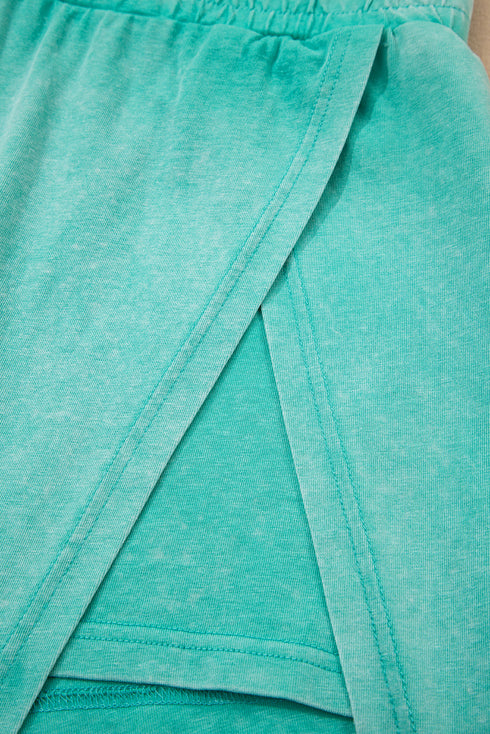 Mineral Wash Tank Top Split Skirt Two Piece Dress