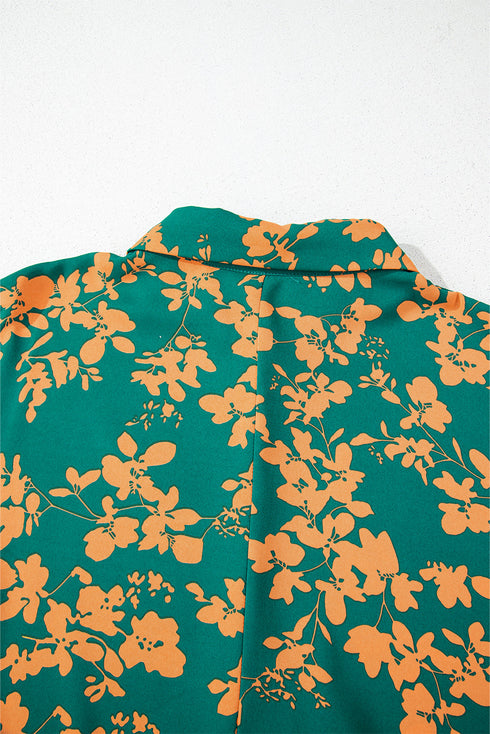 Drawstring Tunic Flowy Short Floral Dresses