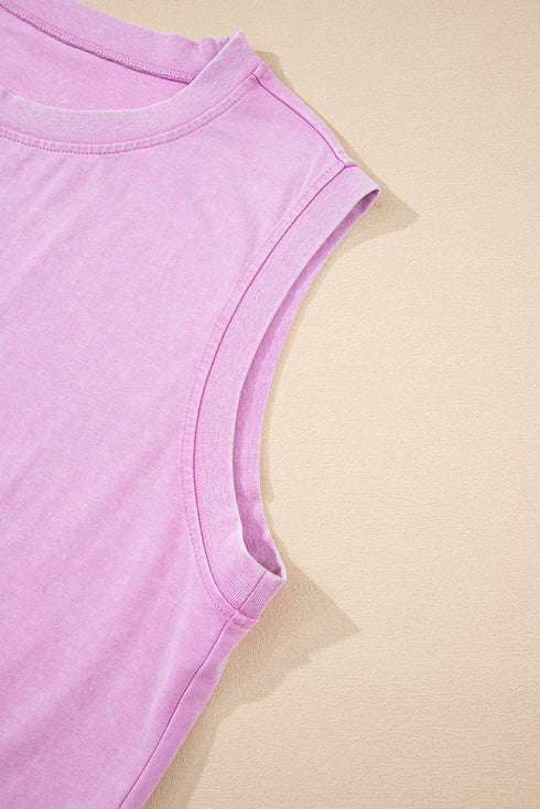 Mineral Wash Tank Top Split Skirt Two Piece Dress