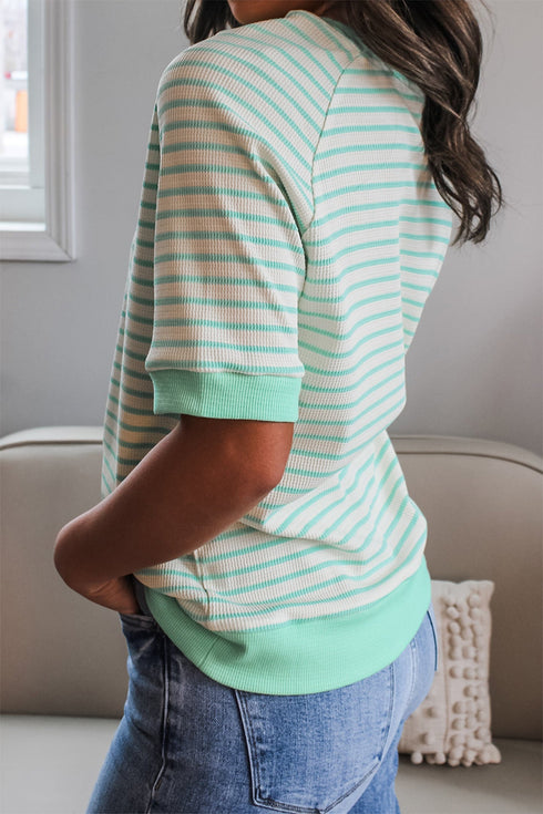 Polyester Striped Mallard Duck Raglan Graphic Tee