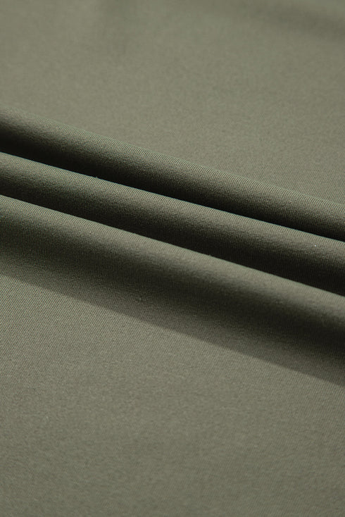 Smocked Raw Hem Loose Tee Wide Leg Pant Sets