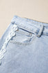 Lace Trim Full Length Regular Fit Jeans