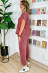 Mineral Wash Corduroy Short Sleeve Wide Leg Pant Set
