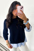 Drop Shoulder Long Sleeve Striped Pullover Sweater