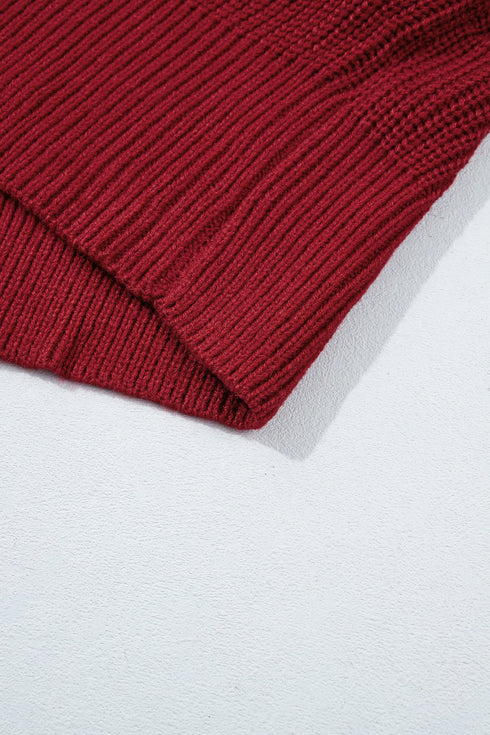 Oversized Fit Button Front Unpatterned Knit Cardigan