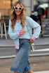 Striped Long Sleeve Round Neck Open Front Cardigan