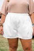 Solid Bow Decor Pocket Detail Plus Size Shorts