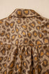 Metallic Leopard Print Dolman Sleeve Button Down Shirt
