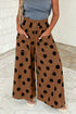 Polka Dot Wide Leg Elastic Waist Pants