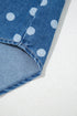 Polka Dot Long Sleeve Collar Shift Tunic Denim Jacket