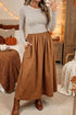 Striped Ribbed Knit Bodice Patchwork Flared Maxi Dress