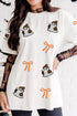 Sequin Embellished Ghost Print Graphic T Shirt