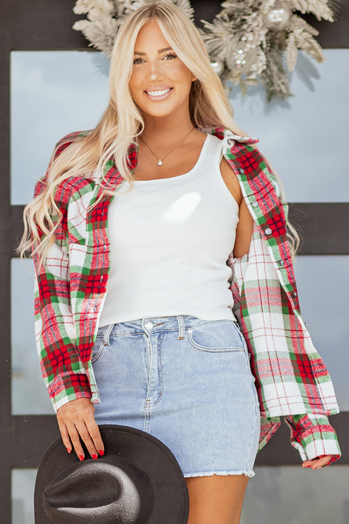 Southern Belle Casual Plaid Button Front Shacket