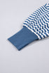 Striped Trim Raw Seam Split Hem Loose Pullover Sweatshirt