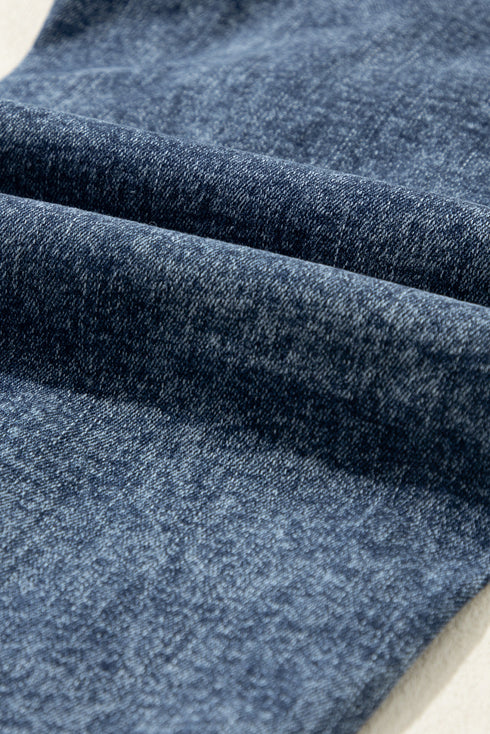 Distressed Frayed Slim Fit High Waist Denim Jeans