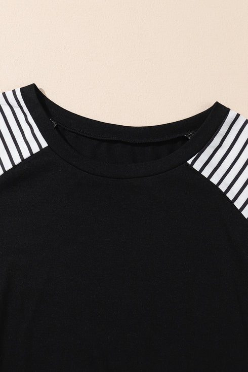 Plus Size Striped Leopard Patchwork Ruffle Tiered Western Dress