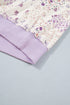 Floral Print Mock Neck Sleeve Paneling Sweatshirt