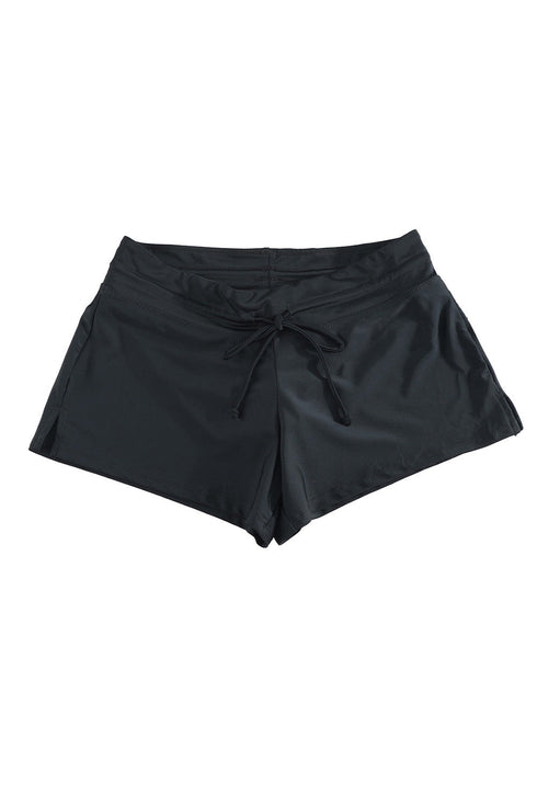 Contrast Waistband Tie Front Swim Shorts