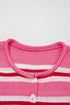 Acrylic Striped Pattern Drop Shoulder Button Cardigan