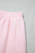 Striped Trim Mock Neck Pullover Drawstring Pants Outfit Pant Set