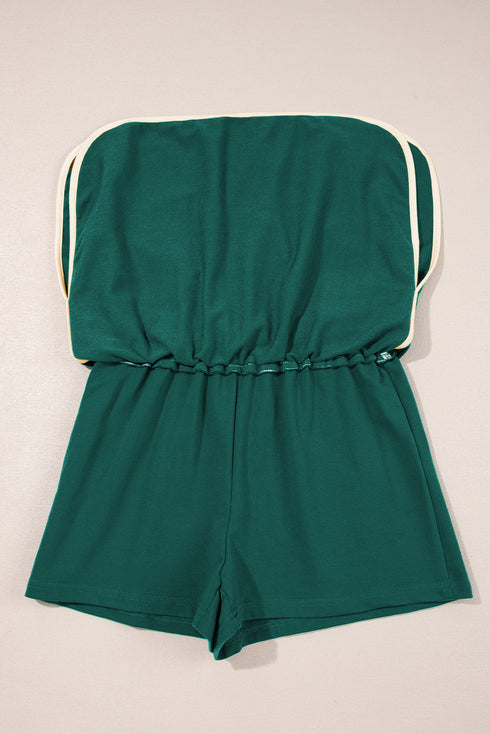 Contrast Trim Drop Shoulder Two Piece Skort Set