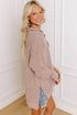 Twist Ribbed Zip Collar Drop Shoulder Long Sleeve Top