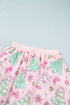 Floral Print Lace Trim Long Sleeve Skirt Dress Set