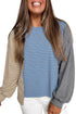 Striped Round Neck Shift Silhouette Long Sleeve Pullover Top