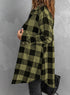 Turn Down Collar Casual Plaid Print Shacket