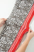Leopard Patchwork Elastic Waist Panel Detail Jeans
