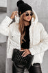 Casual Solid Quilted Hooded Zip Up Puffer Jacket