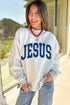 Faith Jesus Double Sided Letter Print High Neck Sweatshirt