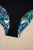 Ruched Side Tie Strap Leaf Print Tankini Set
