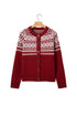 Geometric Print Button Front Long Sleeve Cardigan