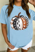 Pumpkin Print Polyester Cotton Blend Graphic Tee