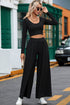 Minimalist Ribbed Crop Top And Long Pant Sets