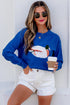 Polyester Polyamide Drop Shoulder Long Sleeve Sweater