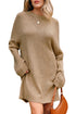 Oversized Drop Shoulder Exposed Seam Sweater Dress